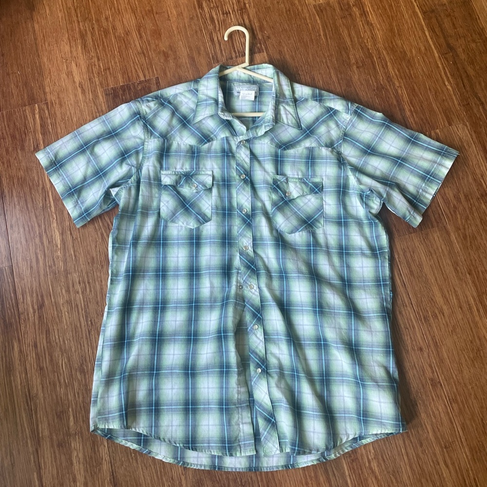 WRANGLER Wrancher Shirt, Size XLT, Short Sleeves